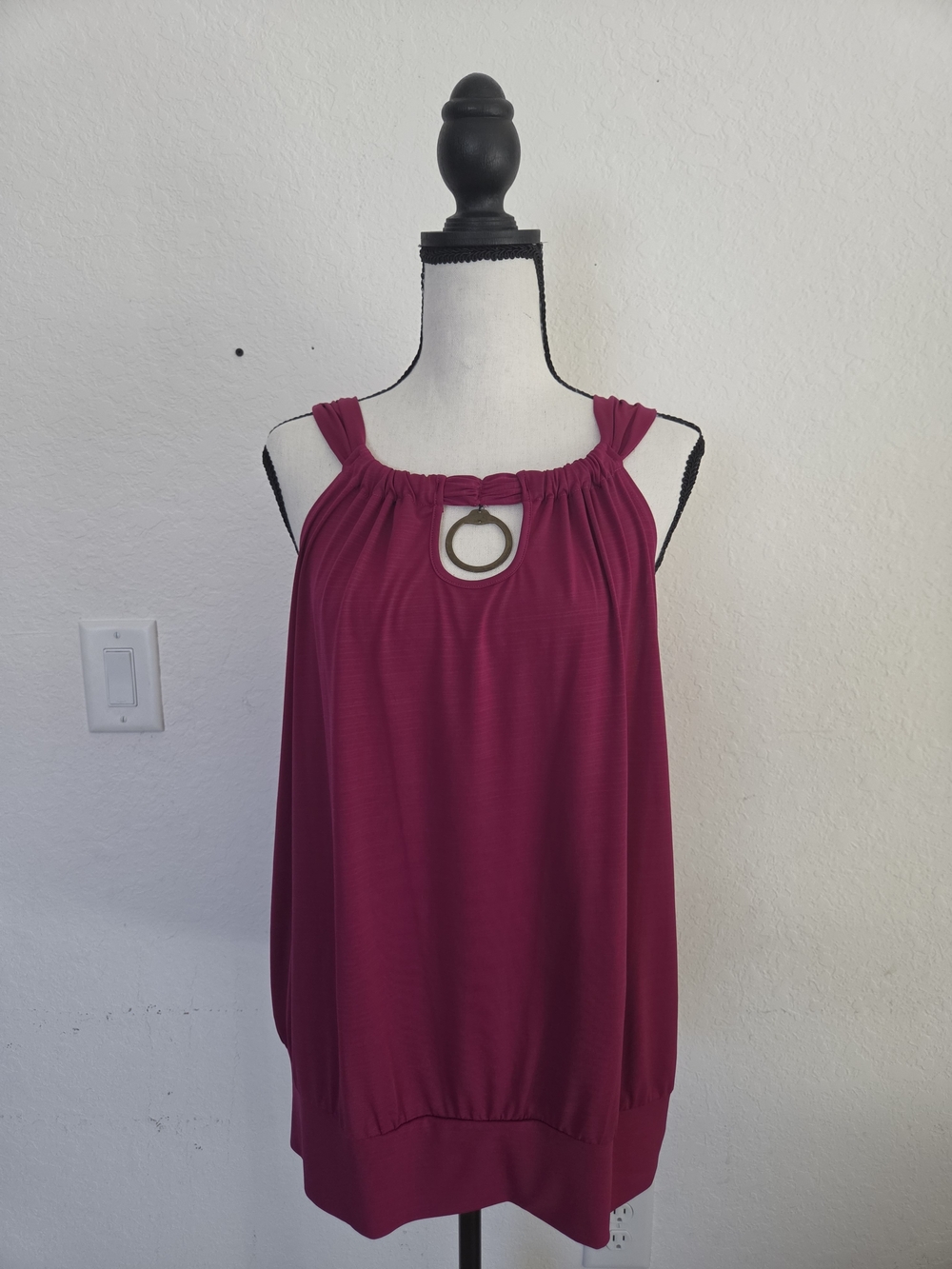 ALYX Magenta Keyhole O-Ring Halter Neck Blousy Top Size XL Y2K Mall Goth